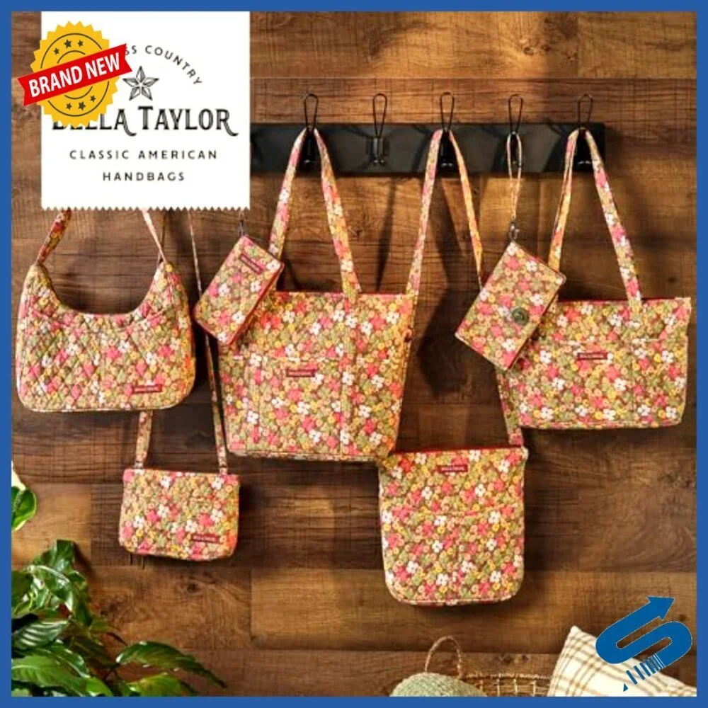 Lightweight Quilted Cotton Tote Bag with 10 Pockets for Women